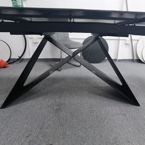 Ining-mesa de comedor rectangular para 8 personas, mueble de cocina moderno con parte superior de mármol negro, Pata Negra y juego de sillas - Product Image 5