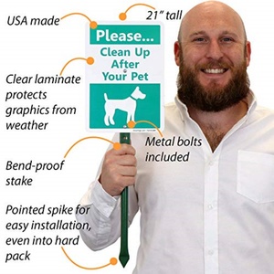 Letrero Gráfico DOG de 21.5 Pulgadas de Alto con Estaca, Aluminio Laminado de 40 Mil Resistente a la Corrosión, Letrero para Jardín 'Por Favor, Limpie el Patio de su Mascota', Material PP Cortado - Product Image 6