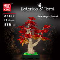 Ensemble de blocs de construction MOULD KING 24122 Red Maple Bonsai, plantes et fleurs, briques MOC, décoration de bureau, cadeau, assemblage DIY, jouet créatif