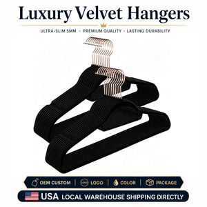 OEM Premium Velvet Hangers 50 Pack Non Slip Hangers Suit Black Rose Gold <b>Hooks</b> Space Saving <b>Plastic</b> Clothes Hangers manufacturer - Product Image 1