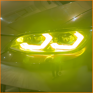 Faros Delanteros LED de Dos Tonos Estilo Competición para <span class=keywords><strong>BMW</strong></span> E92 E93 M3 <span class=keywords><strong>2007</strong></span>-2010, Carcasa Negra, Franja Láser Azul, Ojos de Ángel DRL - Product Image 4
