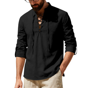 <span class=keywords><strong>Camisa</strong></span> de <span class=keywords><strong>Lino</strong></span> Piqué Personalizada al por Mayor para Hombre, Transpirable, Diseño ODM - Product Image 3
