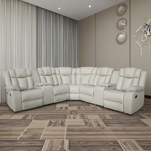 Modern Electric Recliner Sofa Corner Air Leather Extendable Revolving with Two Storage Console Comfortable Living Room Furniture - Product Image 5