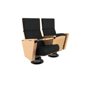 Sillas de Auditorio Yi Jian, Versión de Una Sola Pata 3, Respaldo Alto Negro con Pasamanos, para Salas de Conferencias y Uso Gubernamental - Product Image 1