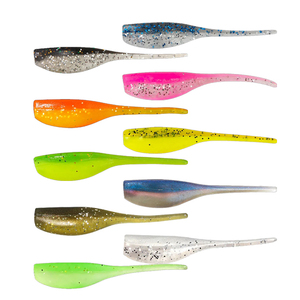 Gs <span class=keywords><strong>precio</strong></span> al por mayor 5cm 1g renacuajo cebo suave doble Color paleta cola Pvc Polliwog señuelo de pesca suave gusano con gancho de manivela - Product Image 1
