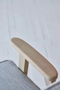 <span class=keywords><strong>Chaise</strong></span> de pouf en bois <span class=keywords><strong>moderniste</strong></span> minimaliste pour la maison Accent en tissu confortable pour salon Villa salle à manger hôtel appartement - Product Image 6