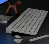 Tmice CK300 Chocolate Flat Keycap Silent Keyboard AI Copilot Hotkey Multi Connection for Business Home Use