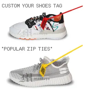 Kleidung Schuh tasche Marke Custom Logo Design Off white Kunststoff Siegel Tags Zip Tie Hang Tag