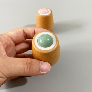 Rodillo de masaje de jade, herramienta para cara, cuello, madera, jade, mano, pierna, relajación muscular, rodillo de hielo para el cuidado de la piel - Product Image 6