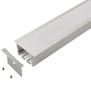 1M 55*35MM empotrado plano 6063 T5 anodizado empotrado tira Led perfil Pmma difusor Froster PC cubierta extrusión perfil de aluminio - Product Image 1