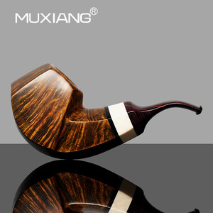 Muxiang Briarwood Pipe Bent Type Handmade Solid Wood Tobacco Pipe for Men - Product Image 1