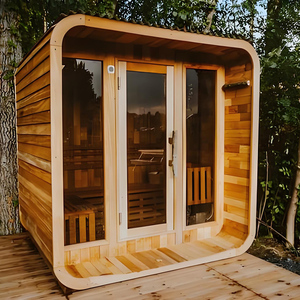 Nuovo puro cedro rosso canadese in legno <span class=keywords><strong>Hot</strong></span> Rock all'aperto cubo <span class=keywords><strong>Sauna</strong></span> 4 persona - Product Image 4