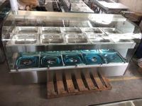 Bain-marie de comptoir professionnel 1/1 GN à 2 niveaux, chauffage haut et bas, vitrine chauffante pour aliments avec éclairage