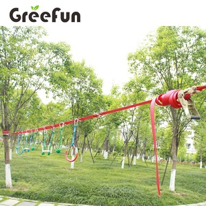 Equipo de Entrenamiento para Niños, Columpio, Barras de Mono, Asas Resistentes, Juego de Slackline con Trinquete de Seguridad, Circuito de Obstáculos para Niños - Product Image 2