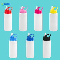 Bouteilles d'eau vierges à sublimation de 600ml avec logo personnalisé Bouteille d'eau portable de fitness pour le sport en aluminium pour l'extérieur