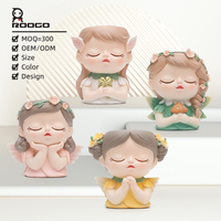 Kustom taman balkon dekoratif Pot bunga peri lucu gadis kecil vas tanaman Pot sukulen ornamen kecil ROOGO