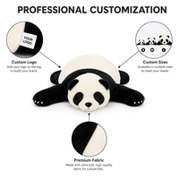 Peluche Panda lestée avec posture allongée, jouet en peluche doux pour soulager l'anxiété et le soutien sensoriel, décoration zen