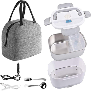1.5L Food Warmer Electric Lunch Box 3 in 1 Food Heater Portable Electric Lunch Boxes with Insulation Bag for Car Truck Office