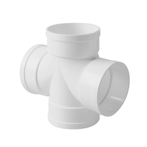 Giá bán buôn nhựa <span class=keywords><strong>uPVC</strong></span> đường ống dẫn nước vật liệu trắng <span class=keywords><strong>4</strong></span> cách chéo TEE PVC phụ kiện thoát nước - Product Image 2