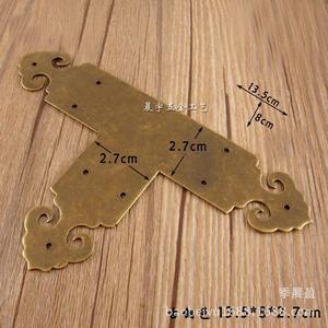 Chengyu Pure Copper <b>Corner</b> Bracket 8.2x8.2cm L-Shaped Anti-Scratch Furniture <b>Protector</b> New Chinese Style - Product Image 3