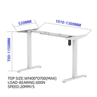 Bureau de jeu électrique ergonomique moderne haut de gamme à moteur unique, réglable en hauteur, pour position assise ou debout