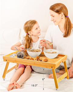 Mesa Bandeja de Madera para Cama al por Mayor OEM ODM con Patas Plegables, Bandeja para Servir Desayuno en la Cama, para Comer, Trabajar, Portátil, Almacenamiento de Aperitivos - Product Image 2