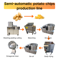 Ligne de production semi-automatique de frites et de chips de pommes de terre 200 kg/h, machine à fabriquer des chips de manioc et des frites