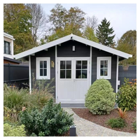 Abri de jardin moderne EASYGREEN Multi E Series en WPC et acier, maisonnette en bois, chambre, salle de sport, rangement, villa, abri à outils extérieur, 5+ ans