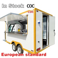 Remorque alimentaire mobile carrée entièrement équipée en acier inoxydable, cuisine mobile de restauration rapide, chariot à café et à glaces