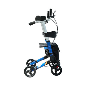Andador de Cuatro Ruedas para Personas Mayores con Asiento y Freno, Azul, 112 cm, Altura Ajustable, Ayuda para Rehabilitación - Product Image 2