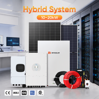 Sistem Energi Surya Hibrida Lengkap 10kW 12KW 15KW 20kW dengan Baterai Lithium, Inverter Surya, dan Kit Fotovoltaik untuk Pusat Data
