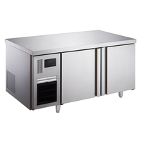 Réfrigérateur professionnel en acier inoxydable sous comptoir, table de préparation de cuisine robuste avec contrôle numérique