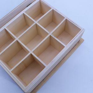 Organisateur en bois d'acacia massif à 9 compartiments personnalisé en gros avec logo sur mesure pour le rangement du thé, des bijoux, des épices et des artisanats - Product Image 5