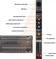 Console de mixage professionnelle Depusheng DX16 16 canaux, interface USB, mixeur audio professionnel pour karaoké