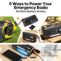 2000mAh Tragbares Solar-Handkurbel-Notfallradio AM/FM NOAA USB LED-Taschenlampe SOS Eingebauter Lautsprecher