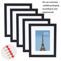 Lot de 5 cadres photo modernes en bois multicolores 8x10 avec passe-partout blanc pour affichage mural 5x7, idéal pour la maison et le bureau, vente en gros