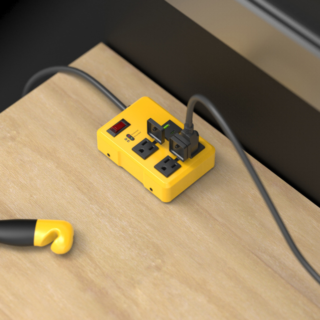 PLUGTUL 3 Metal Power Strip Surge Protector with USB Charging Ports PD30W Fast Charging Grounded