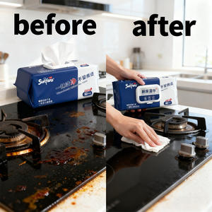 Toallitas Húmedas Extra Grandes con Aroma a Limón para Cocina Urbana, Toallitas Húmedas de Limpieza para Cocina, Eliminador de Grasa - Product Image 3