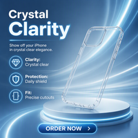Coque transparente pour iPhone 16 17 18 Pro Max, coque transparente en cristal, antichoc, pour téléphone portable
