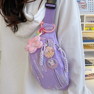 Japan Style Women's Chest Bag With Color Blocking Water Resistant Zipper Closure Single Strap Sports Everyday Use Spring 2024 - Product Image 3