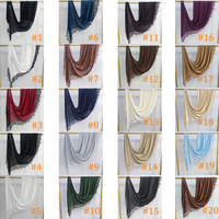 Voile Hijab en Rayonne de Luxe avec Bordure en Dentelle 180*80 pour Femmes Musulmanes, Modeste, pour l'Aïd et le Ramadan, Châle Uni Islamique, Vente en Gros