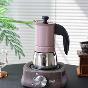 Classico personalizzato in acciaio inox Moka Espresso Espresso portabilità coperchio ispirato Moka Creme Caliza per uso aziendale - Product Image 2