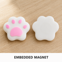 Aimant de réfrigérateur personnalisé en PVC souple avec empreinte de patte 3D blanche, motif chaton ou chiot mignon, autocollant pour réfrigérateur, article pour animalerie