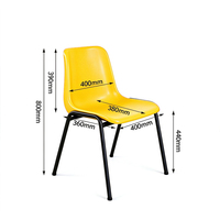 Chaise d'école empilable colorée en plastique robuste, chaise ergonomique en PP pour étudiants, idéale pour les salles de classe et les salles de formation