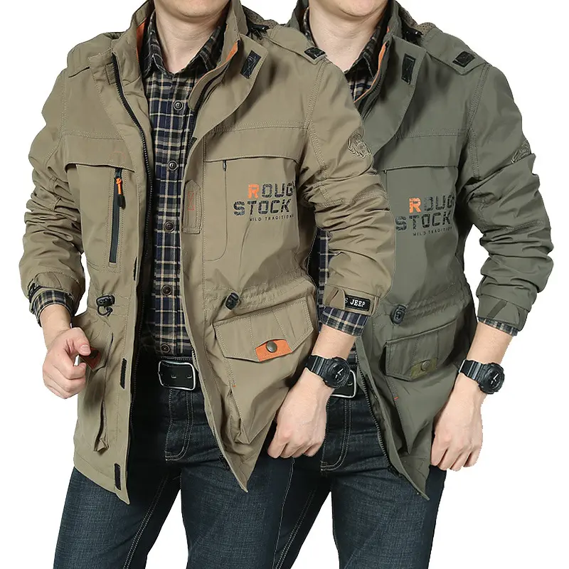 High Quality Custom Windproof Mens Long Winter Coat Parka Overcoat Jacket With Removable Hooded