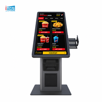 Kiosque de commande automatique de bureau, écran tactile vertical 21,5 pouces 1080p, système POS avec imprimante thermique, WiFi et Ethernet RJ45