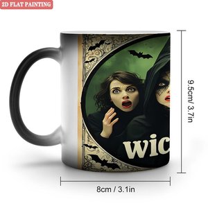 <b>Ceramic</b> <b>Cup</b> 11oz Frosted Black Heat Activated Color Changing Magic Mug - Product Image 1