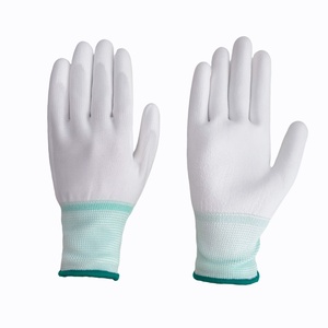 Gants de travail de protection d'urgence durables à prix abordable, en tricot de polyester 13 jauges, enduits de PU et doublés de polyester - Product Image 1