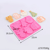 Moule en silicone réutilisable Père Noël et sapin de Noël, idéal pour la cuisson de gâteaux, mousses au chocolat, bougies, gypse et savons – Vente chaude