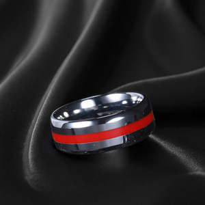 Anillo <span class=keywords><strong>de</strong></span> estilo personalizado TG con incrustaciones <span class=keywords><strong>de</strong></span> estilo Simple, decoración <span class=keywords><strong>de</strong></span> resina roja, anillos <span class=keywords><strong>de</strong></span> tungsteno con borde biselado <span class=keywords><strong>para</strong></span> hombres y mujeres - Product Image 5